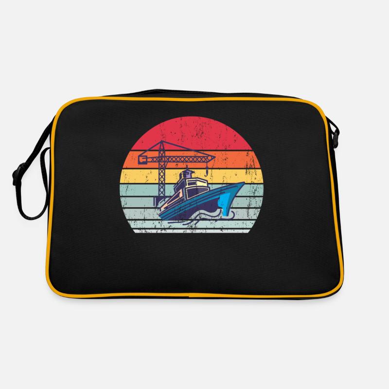 Schiff im Meer Retro Tasche
