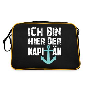 ICH BIN HIER DER KAPITÄN - Retro Tasche - Schwarz/Gold - Hinten