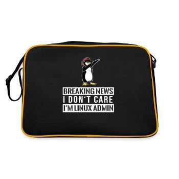 IT nerd Linux Linux penguin geek software engineer - Retro Bag - black/gold - Back