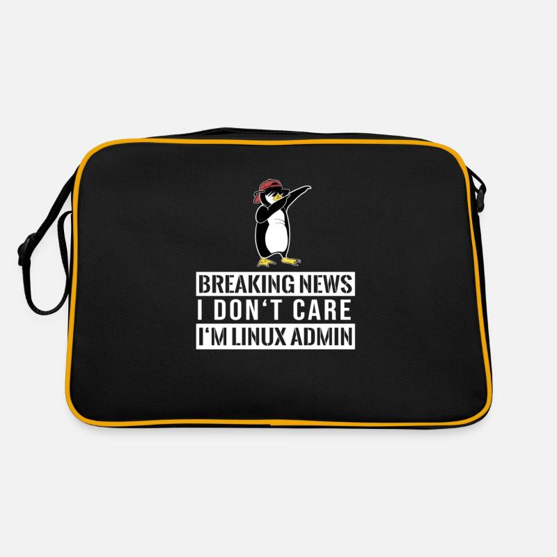 IT Nerd Linux Linux Pinguin Geek Software Engineer - Retro Tasche - Schwarz/Gold