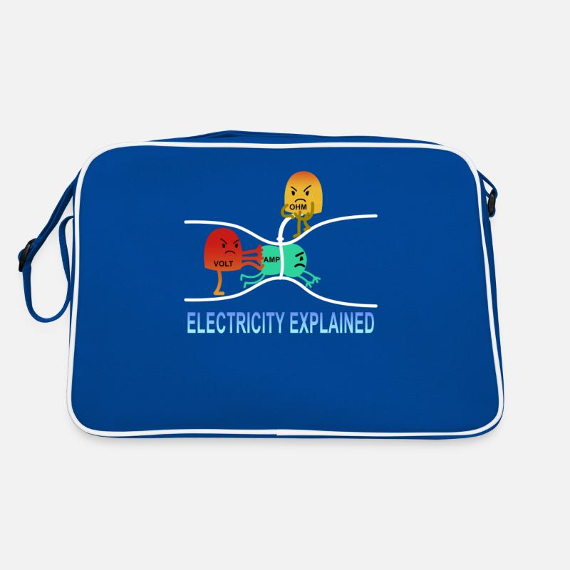 electricity explained Elektrik Ohm Volt Gift Retro Bag