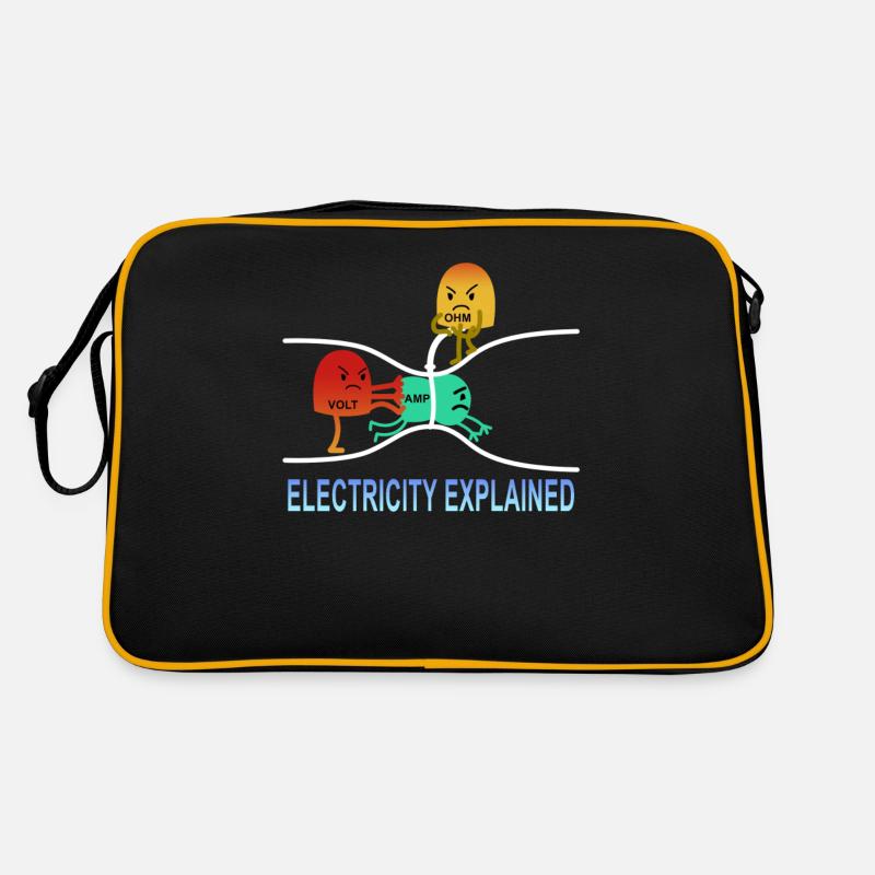 electricity explained Elektrik Ohm Volt Gift - Retro Bag - black/gold