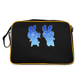 Baka Rabbit Face Slapping Japan funny gift - Retro Bag - black/gold - Back