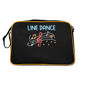 Line Dance tanzen Cowboystiefel Country Geschenk - Retro Tasche - Schwarz/Gold - Hinten
