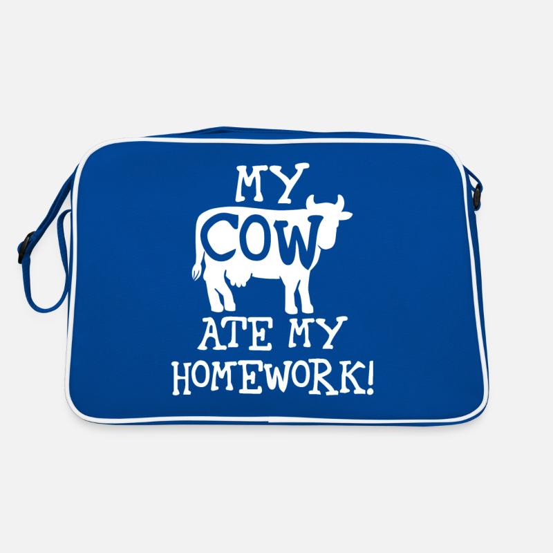 Vache de retour à l'école Sac Retro