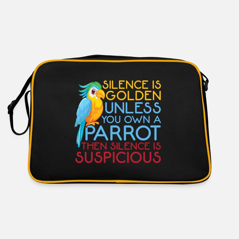 Funny parrot graphic silence is gold bird Retro Bag