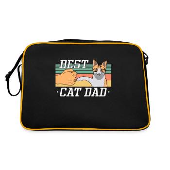 Cat best cats father shirt - Retro Bag - black/gold - Back