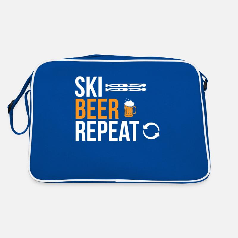Ski Beer Repeat ski vacances au ski Sac Retro