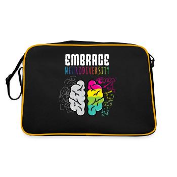 Adoptez la neurodiversité Drôle disant autisme - Sac Retro - noir/or - Dos