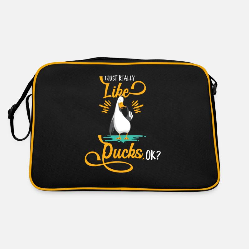 I just really like ducks okay Enten Liebe Ente Retro Tasche