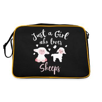 Fille qui aime mouton agneau enfant mouton - Sac Retro - noir/or - Dos