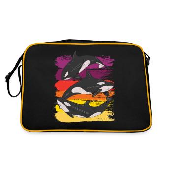 Orca Whale Killer Whale - Retro Bag - black/gold - Back