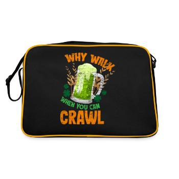 St. Patricks Day Bier - Retro Tasche - Schwarz/Gold - Hinten