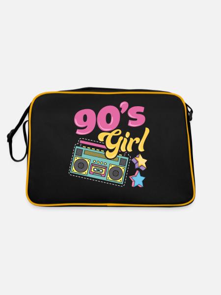 Déguisement de costume de soirée des années 90 - Sac Retro - noir/or - Dos