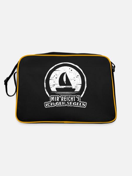 Mir Reichts Ich Geh Segeln - Retro Tasche - Schwarz/Gold