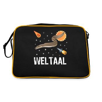 Funny world eel angler eel word game - Retro Bag - black/gold - Back