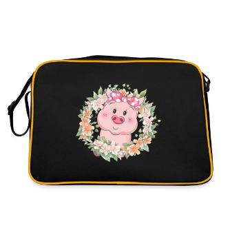 Pig Flowers - Retro Bag - black/gold - Back