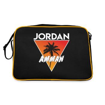 Jordanien mit Hauptstadt - Retro Tasche - Schwarz/Gold - Hinten