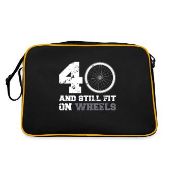 40er 40. Geburtstag Radsport Radfahrer Geschenk - Retro Tasche - Schwarz/Gold - Hinten