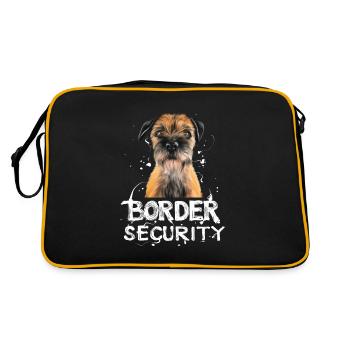 "BORDER SECURITY" Border Terrier Shirt Vintage - Retro Bag - black/gold - Back
