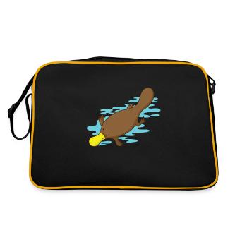 Ornithorynque dans l'eau - Sac Retro - noir/or - Dos