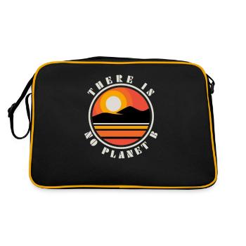 Jour de la Terre Aucune planète B disant Citation Montagne Soleil - Sac Retro - noir/or - Dos