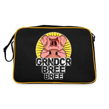 Grindcore Pig Squeal Bree Grunzen Konzert Geschenk - Retro Tasche - Schwarz/Gold - Hinten