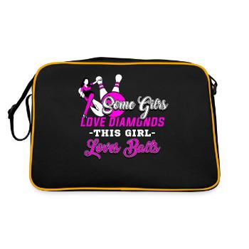 Bowling, bowling girl - Retro Bag - black/gold - Back
