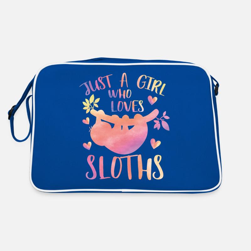 Nur ein Mädchen, das Faultiere liebt Retro Tasche
