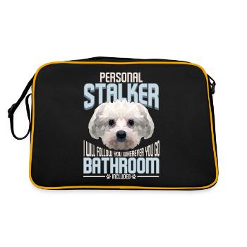 Personal stalker dog graphic stubborn Maltese - Retro Bag - black/gold - Back