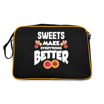 Candy confectionery pastry biscuit saying - Retro Bag - black/gold - Back