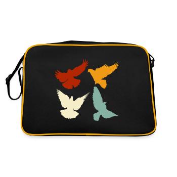 Retro pigeon animal - Retro Bag - black/gold - Back