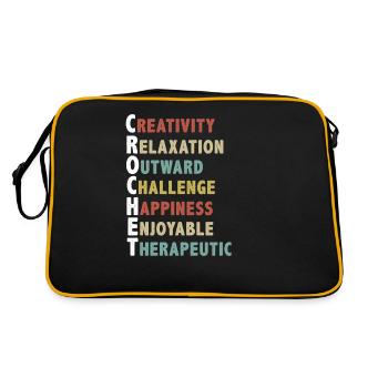 Häkeln, Häkeln Entspannung - Retro Tasche - Schwarz/Gold - Hinten