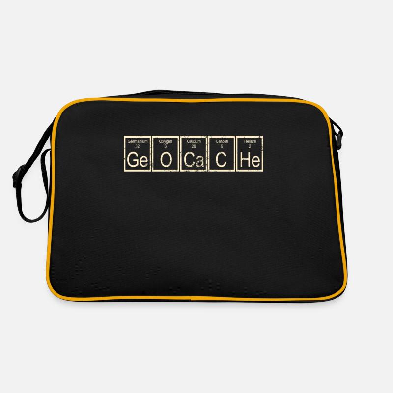 geocaching - Retro Tasche - Schwarz/Gold