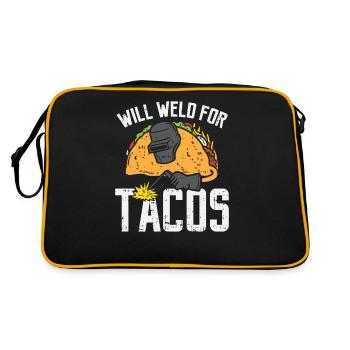 Will Weld for tacos - Soudeur Welding Taco - Sac Retro - noir/or - Dos