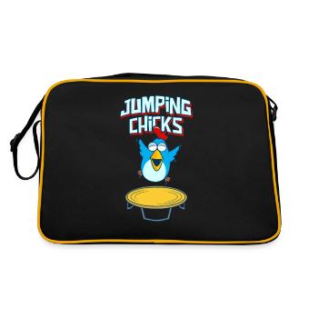 Jumping Chick Trampoline Humour - Sac Retro - noir/or - Dos
