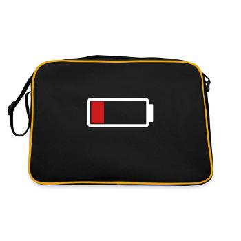 Batterie faible | pour hommes et femmes - Sac Retro - noir/or - Dos