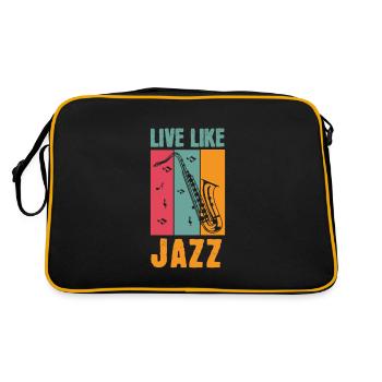 Cool Vintage Jazz Sax Live Like Jazz Jazz cadeau - Sac Retro - noir/or - Dos