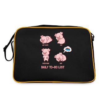 Liste des porcs à faire - Sac Retro - noir/or - Dos