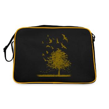 Bird tree animals - Retro Bag - black/gold - Back