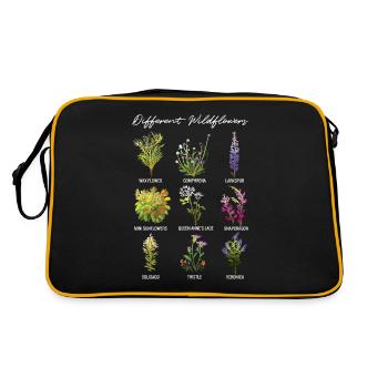 Different Wildflowers, Unique and Vintage Retro - Retro Bag - black/gold - Back