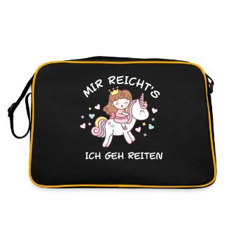 Mir reichts ich geh reiten - Retro Tasche - Schwarz/Gold - Hinten