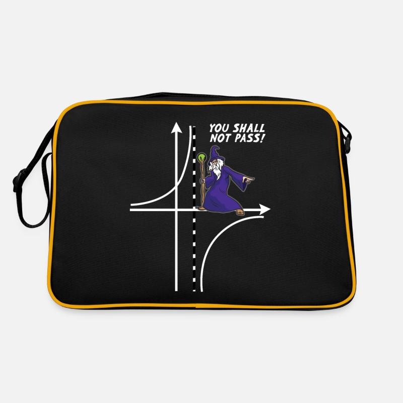 13 YOU SHALL NOT PASS Mathe Parabel - Retro Tasche - Schwarz/Gold