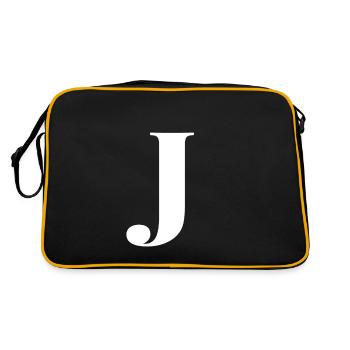 J Letter - Retro Tasche - Schwarz/Gold - Hinten