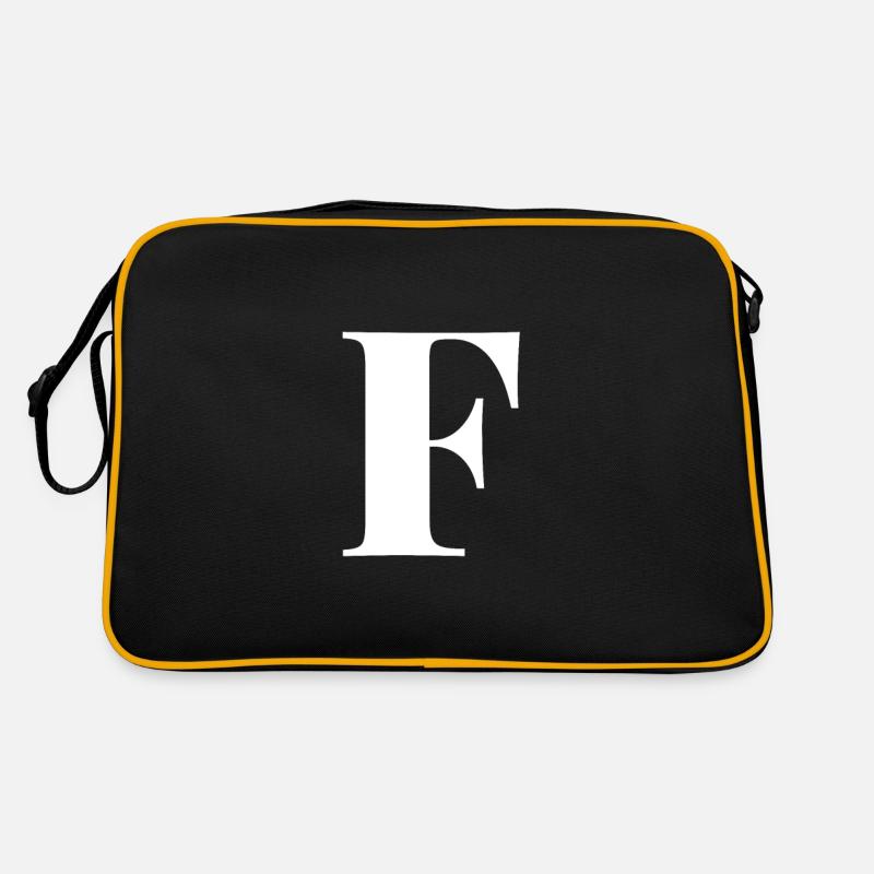 F Letter - Retro Tasche - Schwarz/Gold