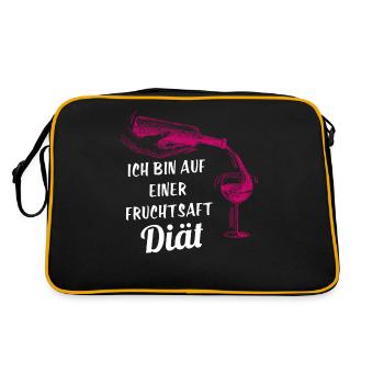Wein - Ich Bin Auf Einer Fruchtsaft Diät - Retro Tasche - Schwarz/Gold - Hinten