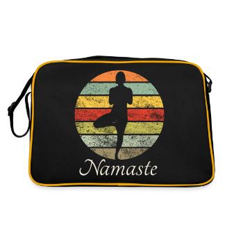 Vêtements de yoga Namaste pour femmes, hommes et enfants - Sac Retro - noir/or - Dos