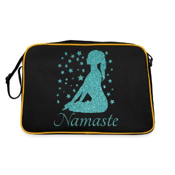Vêtements de yoga Namaste pour femmes, hommes et enfants - Sac Retro - noir/or - Dos
