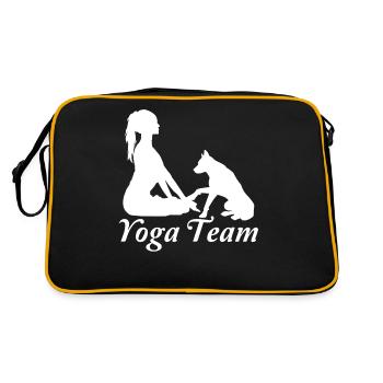 Vêtements de yoga chien motif pour femmes hommes enfants - Sac Retro - noir/or - Dos
