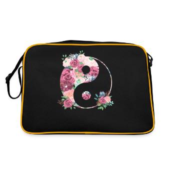 Vêtements de yoga yin yang pour femmes, hommes, enfants - Sac Retro - noir/or - Dos
